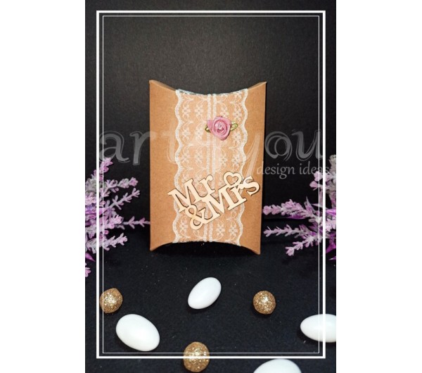  Μπομπονιέρα γάμου κουτί Mr&Mrs